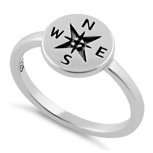 Sterling Silver Compass Ring