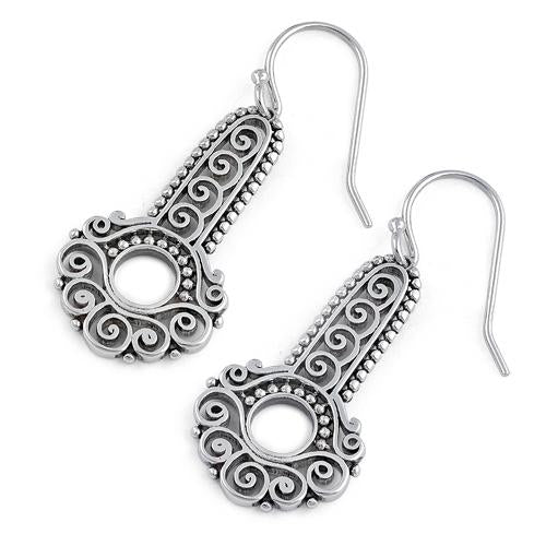 Sterling Silver Contemporary Folk Eye Earrings