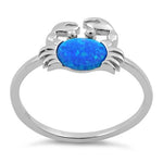 Sterling Silver Crab Blue Lab Opal Ring