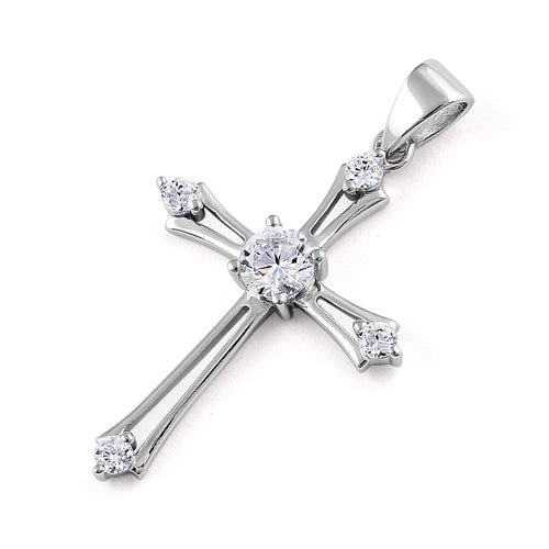 Sterling Silver Cross CZ Pendant