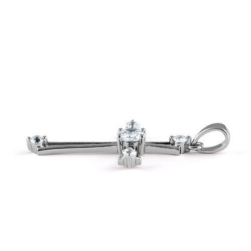 Sterling Silver Cross CZ Pendant