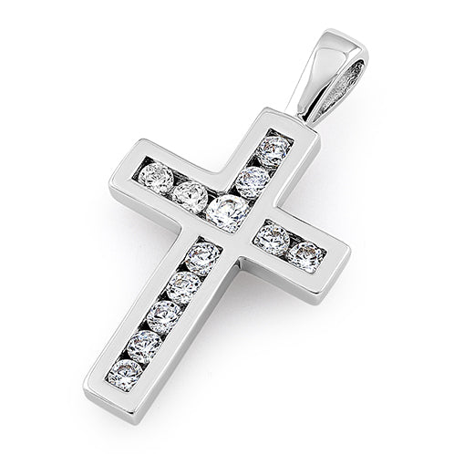 Sterling Silver Cross CZ Pendant