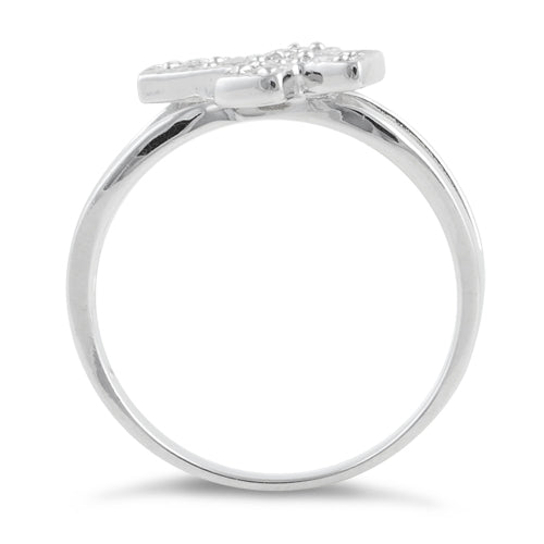 Sterling Silver Cross CZ Ring