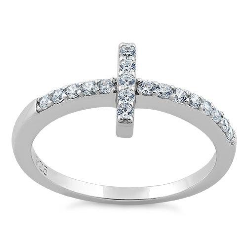 Sterling Silver Cross CZ Ring