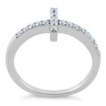 Sterling Silver Cross CZ Ring