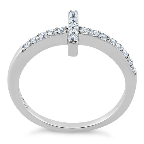 Sterling Silver Cross CZ Ring