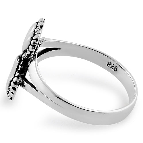 Sterling Silver Cross Heart Ring