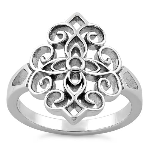 Sterling Silver Cross Vines Ring