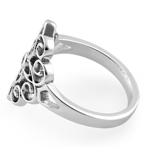 Sterling Silver Cross Vines Ring