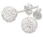 Sterling Silver Crystal Ball CZ Set