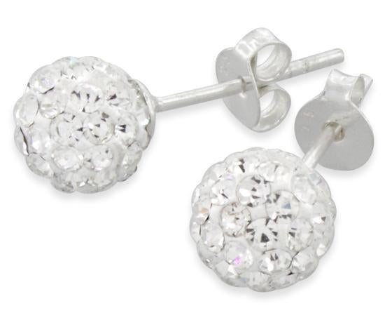 Sterling Silver Crystal Ball CZ Set