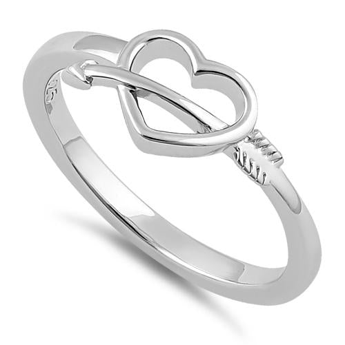 Sterling Silver Cupid's Arrow Heart Ring