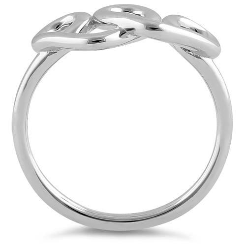 Sterling Silver Curly Hearts Ring