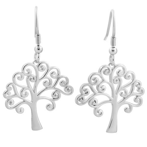 Sterling Silver Storybook Tree of Life Hook Earrings