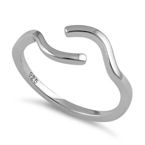 Sterling Silver Curved Line Ring