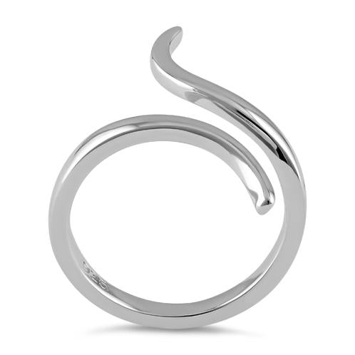 Sterling Silver Curved Line Ring