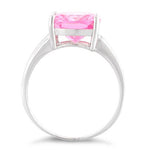 Sterling Silver Cushion-Cut Pink CZ Ring