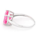 Sterling Silver Cushion-Cut Pink CZ Ring