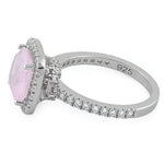 Sterling Silver Cushion-Cut Pink CZ Ring