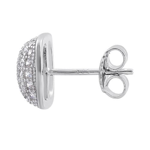 Sterling Silver Cushion CZ Earrings