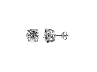 Sterling Silver CZ Round Stud Earrings 5MM - Casting