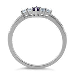 Sterling Silver Amethyst CZ Ring