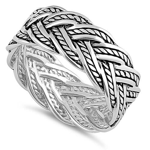 Sterling Silver Deep Woven Ring