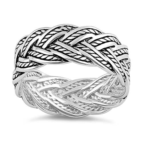 Sterling Silver Deep Woven Ring