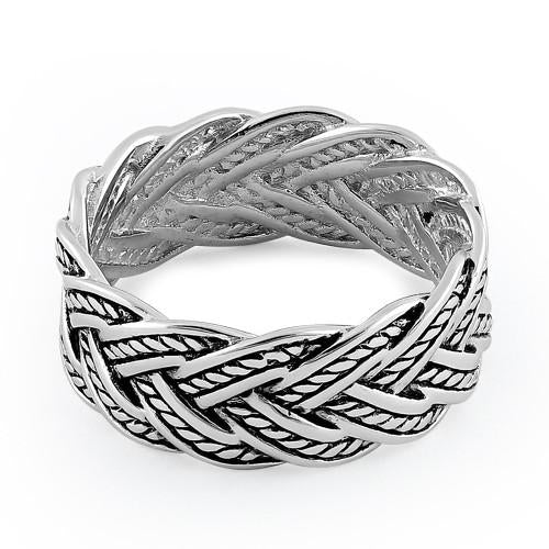 Sterling Silver Deep Woven Ring