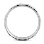 Sterling Silver Diamond Cut Pattern Wedding Band Ring