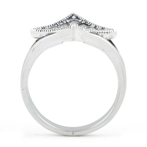 Sterling Silver Diamond Marcasite Ring