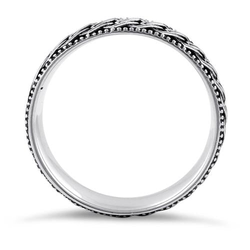 Sterling Silver Diamond Pattern Ring