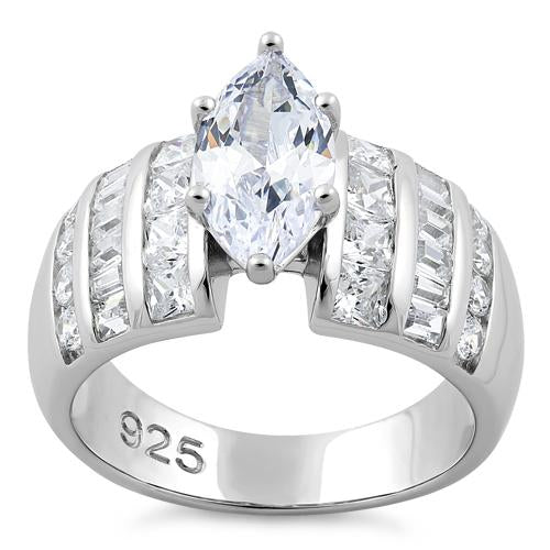 Sterling Silver Diverse Marquise CZ Ring