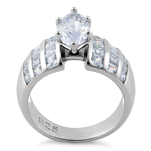 Sterling Silver Diverse Marquise CZ Ring