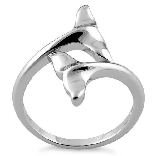 Sterling Silver Dolphin Fins RIng