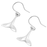 Sterling Silver Dolphin Flukes Hook Earrings