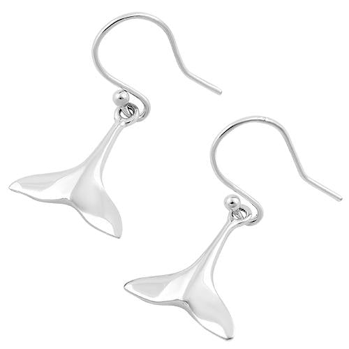 Sterling Silver Dolphin Flukes Hook Earrings