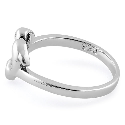 Sterling Silver Dolphins Heart Ring