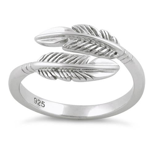 Sterling Silver Double Feather Ring