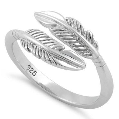 Sterling Silver Double Feather Ring