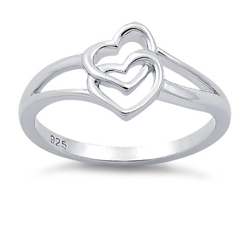 Sterling Silver Double Heart Ring