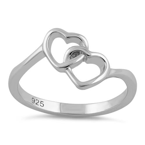 Sterling Silver Double Heart Ring