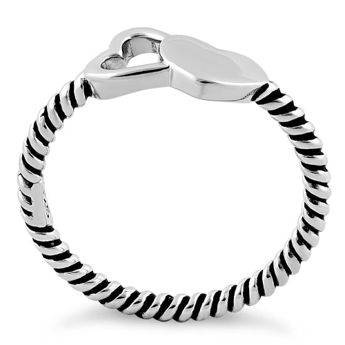 Sterling Silver Double Heart Ring