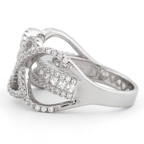 Sterling Silver Double Layer Swirl CZ Ring