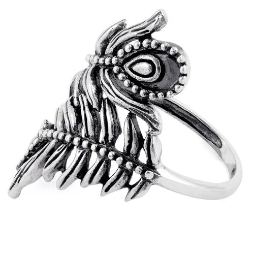 Sterling Silver Double Leaf Flower Ring