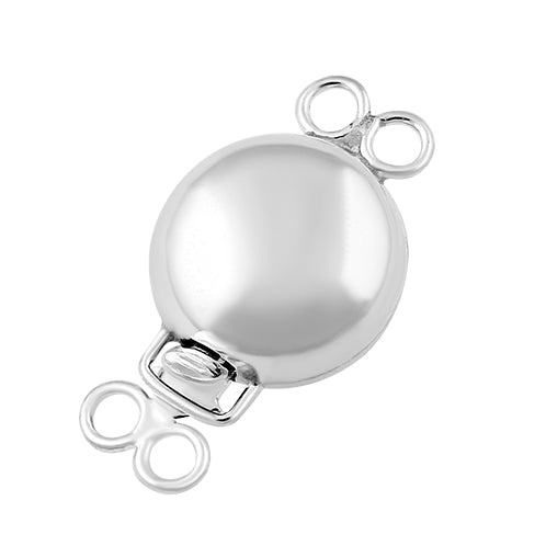 Sterling Silver Double Ring Pearl Clasp 9mm