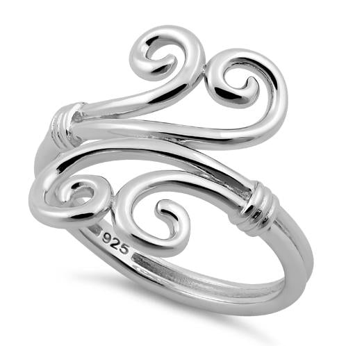 Sterling Silver Double Twin Swirl Ring