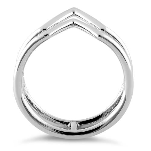 Sterling Silver Double V Ring