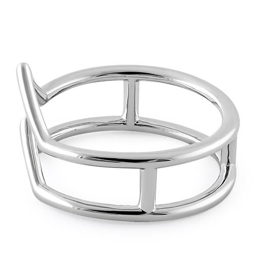 Sterling Silver Double V Ring