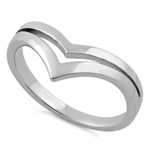 Sterling Silver Double V Ring